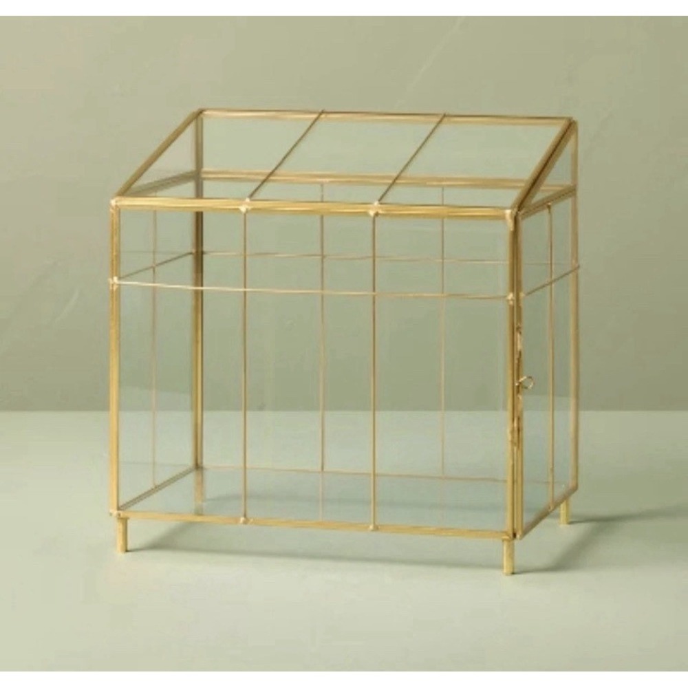 Mini Greenhouse Brass - Hearth &Hand with Magnolia card Holder / display Case